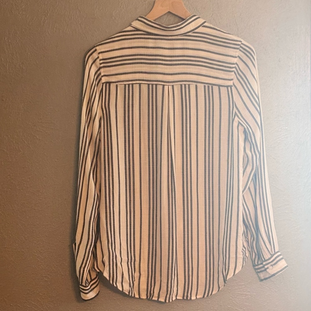 Striped Button-Up Blouse - image 5